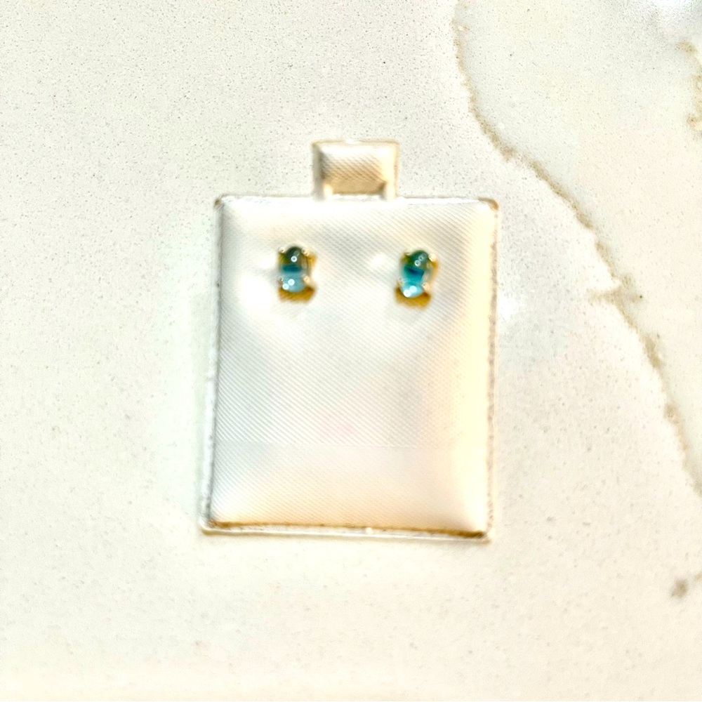 Sterling silver 925 oval blue topaz earrings